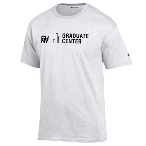Champion White T Shirt-Graduate Center Wordmark