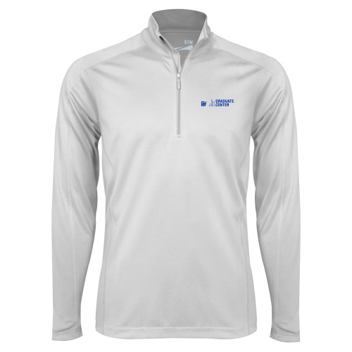 Syntrel White Interlock 1/4 Zip-Graduate Center Wordmark