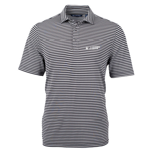 C&B Black Virtue Eco Pique Stripe Polo-Graduate Center Wordmark