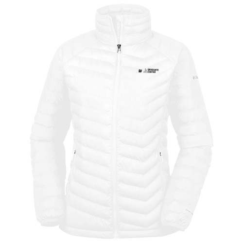 Columbia Womens White Powder Lite Jacket-Graduate Center Wordmark