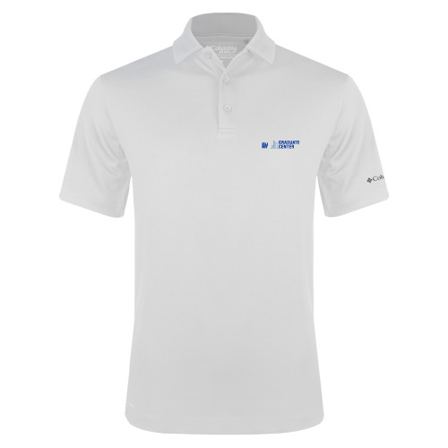Columbia White Omni Wick Drive Polo-Graduate Center Wordmark