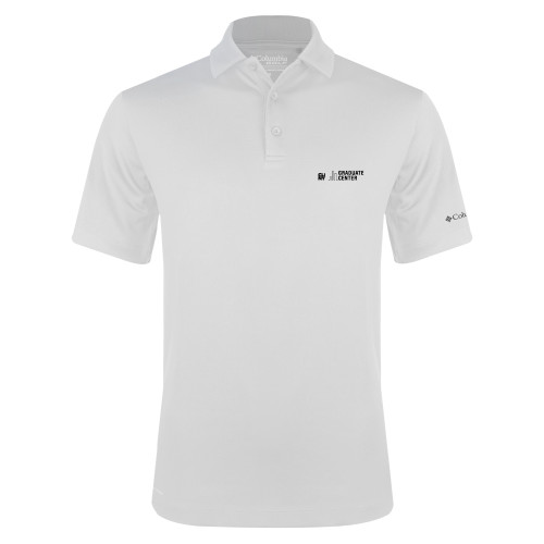 Columbia White Omni Wick Drive Polo-Graduate Center Wordmark