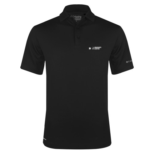 Columbia Black Omni Wick Drive Polo-Graduate Center Wordmark