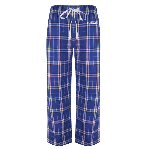 Royal/White Flannel Pajama Pant-Graduate Center Wordmark