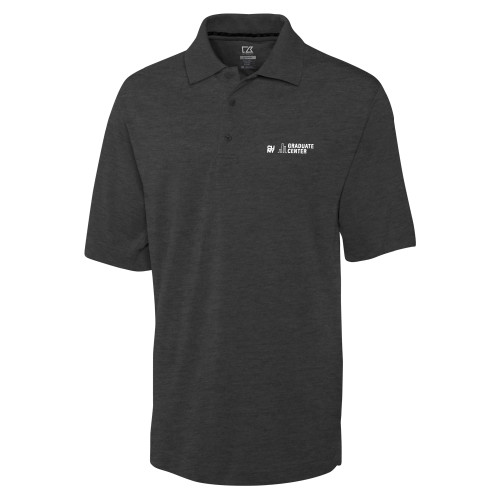 C&B Charcoal Advantage TriBlend Pique Polo-Graduate Center Wordmark