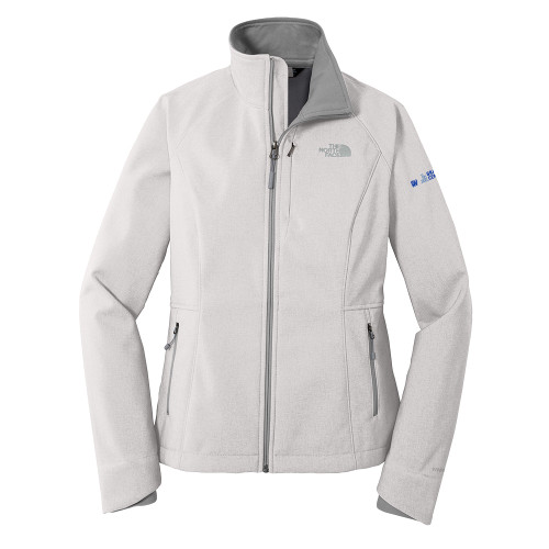The North Face Womens Light Grey Heather Apex Barrier Softshell Jacket-Graduate Center Wordmark