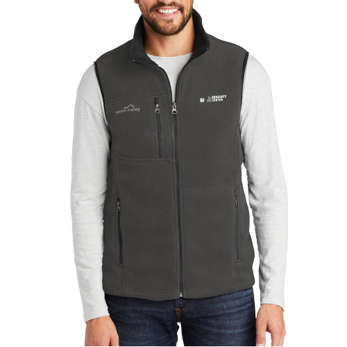 Eddie Bauer Charcoal Fleece Vest-Graduate Center Wordmark