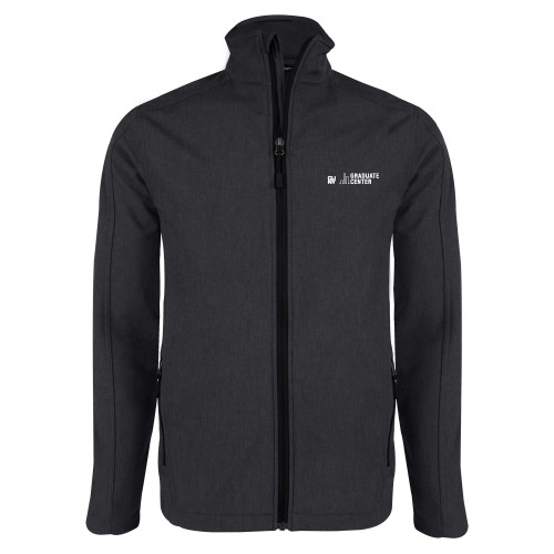 Charcoal Heather Softshell Jacket-Graduate Center Wordmark