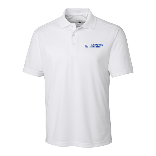 C&B White Clique Ice Pique Polo-Graduate Center Wordmark