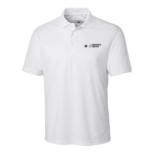 C&B White Clique Ice Pique Polo-Graduate Center Wordmark