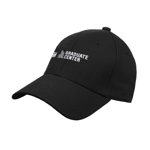 Black Structured Adjustable Pro Style Hat-Graduate Center Wordmark
