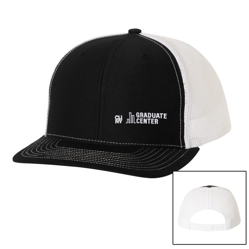 Richardson Black/White Trucker Hat-Graduate Center Wordmark