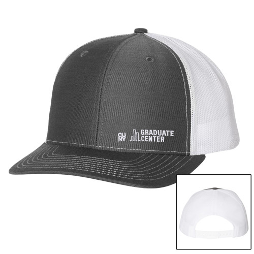 Richardson Charcoal/White Trucker Hat-Graduate Center Wordmark