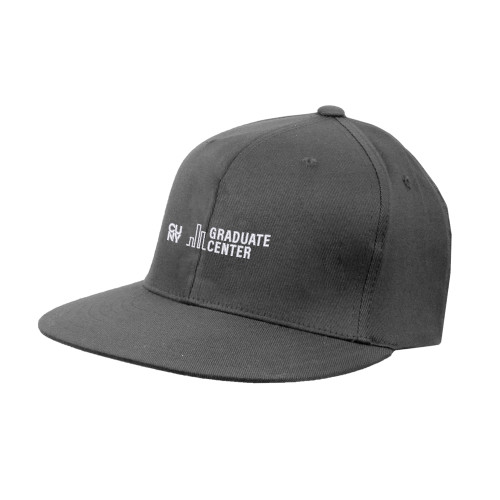 Charcoal Flat Bill Snapback Hat-Graduate Center Wordmark