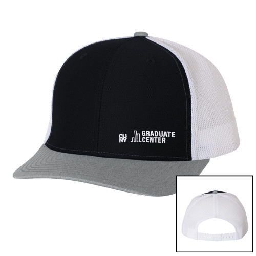 Richardson Black/White/Heather Trucker Hat-Graduate Center Wordmark