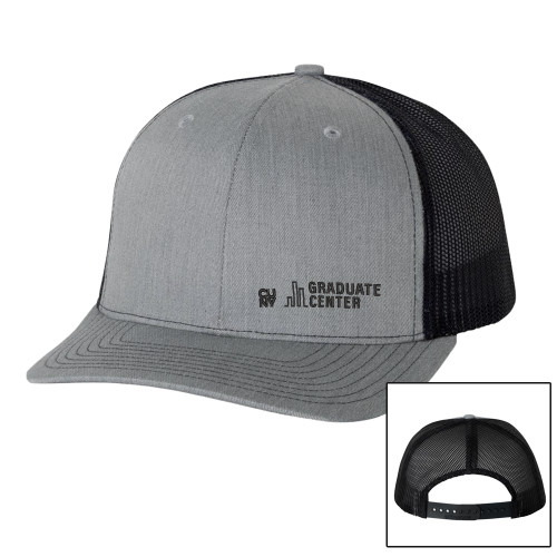 Richardson Heather Grey/Black Trucker Hat-Graduate Center Wordmark
