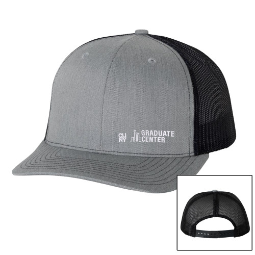Richardson Heather Grey/Black Trucker Hat-Graduate Center Wordmark
