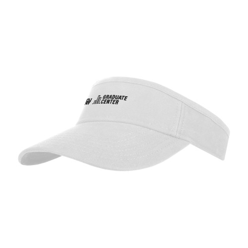 White Brushed Bull Denim Visor-Graduate Center Wordmark