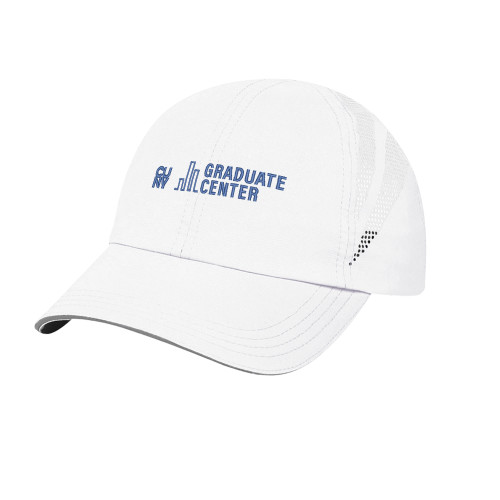White Performance Cap-Graduate Center Wordmark