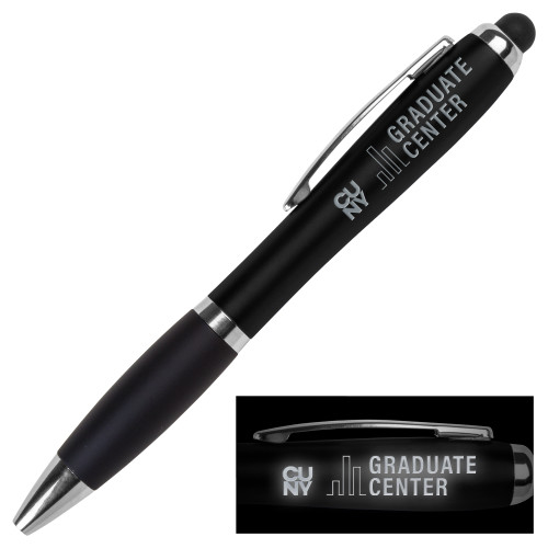 LIGHT UP LOGO Black Stylus Pen-Graduate Center Wordmark Engraved
