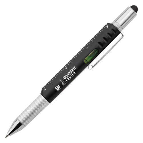 6 in 1 Black Ballpoint Pen-Graduate Center Wordmark