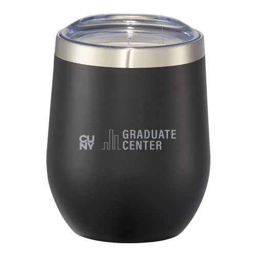 Corzo Vacuum Insulated Black Cup 12oz-Graduate Center Wordmark Engraved