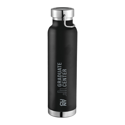 Thor Copper Vacuum Insulated Black Bottle 22oz-Graduate Center Wordmark Engraved
