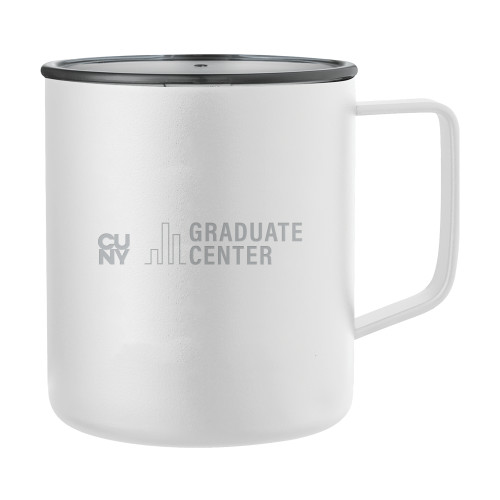 Rover Camp Vacuum Insulated White Mug 14oz-Graduate Center Wordmark Engraved