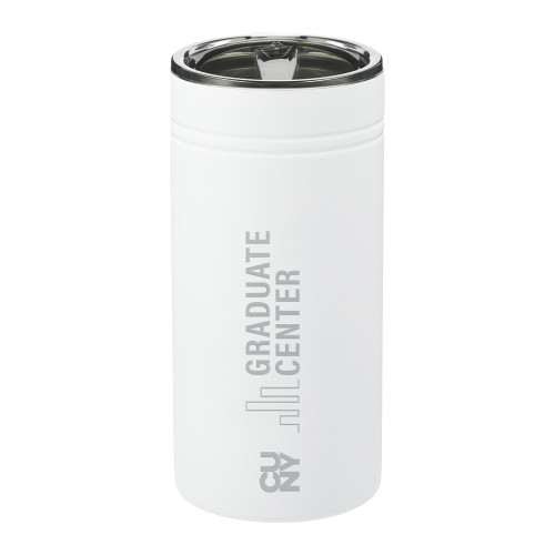 Sherpa Vacuum White Tumbler & Insulator 12oz-Graduate Center Wordmark Engraved