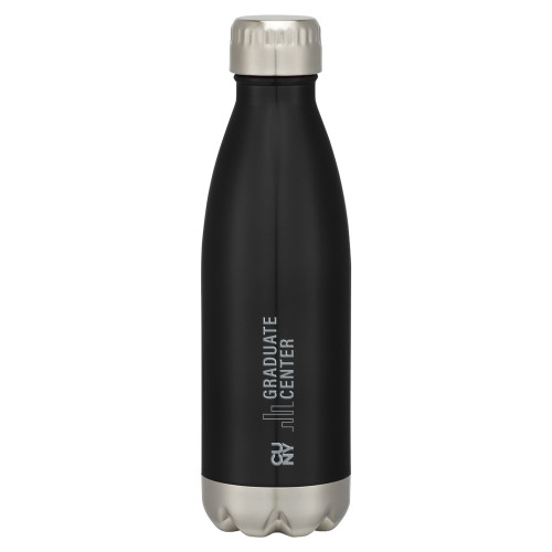 Swig Stainless Steel Black Bottle 16oz-Graduate Center Wordmark Engraved