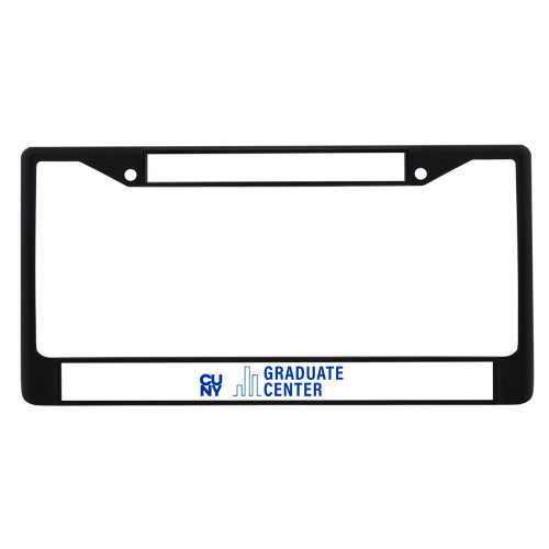 Metal License Plate Frame in Black-Graduate Center Wordmark