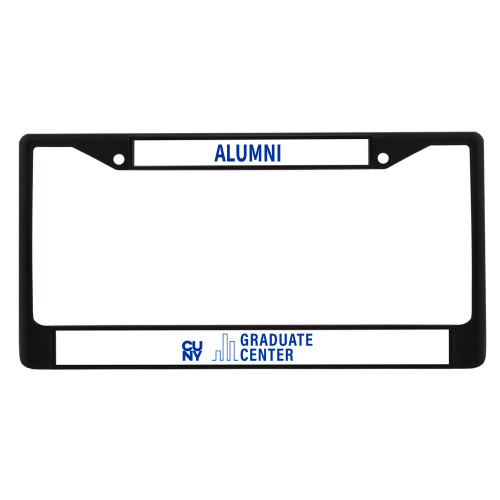 Alumni Metal License Plate Frame in Black-Graduate Center Wordmark
