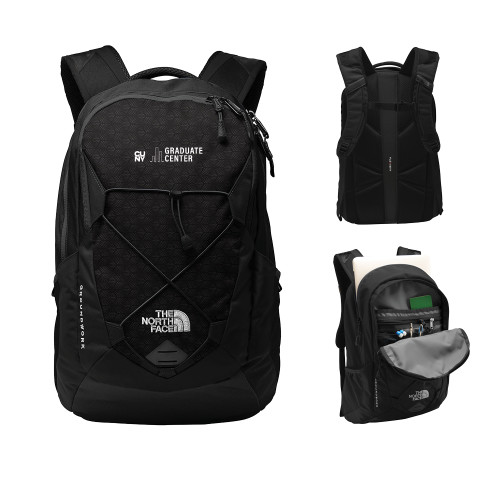 The North Face Black Groundwork Backpack-Graduate Center Wordmark