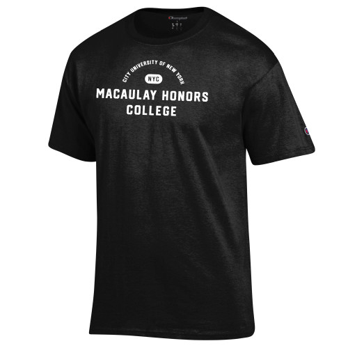 Champion Black T Shirt-CUNY Macaulay Honors College - City University