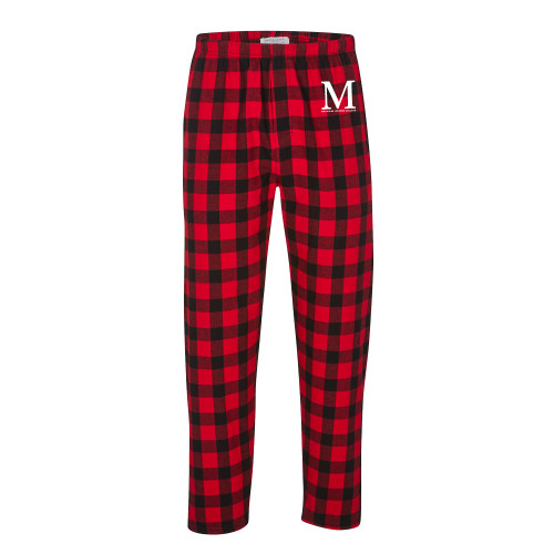 College Boxercraft Red/Black Buffalo Unisex Flannel Pajama Pant-Lettered Macaulay Honors