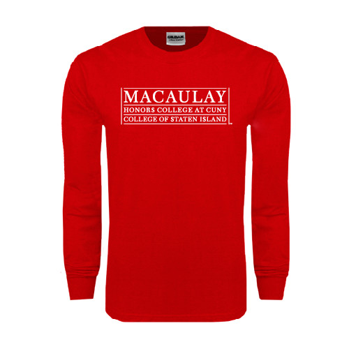 Macaulay Honors College Performance Red Longsleeve Shirt College of Staten Island