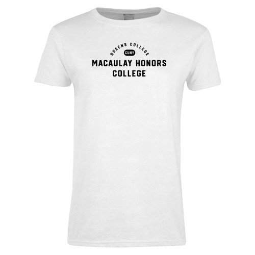 Womens White Short Sleeve Tee-CUNY Macaulay Honors College - Queens College