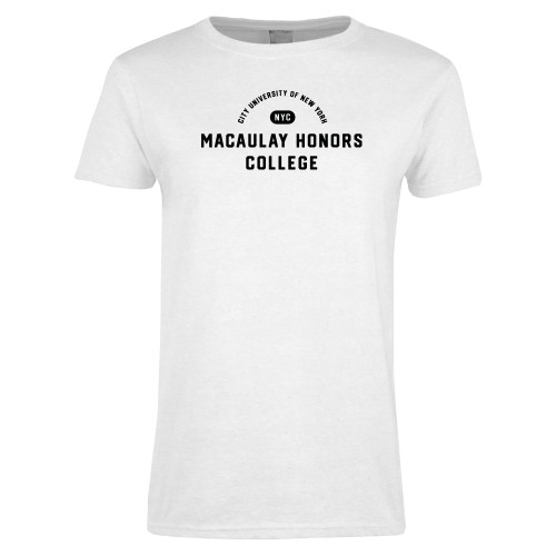 Womens White Short Sleeve Tee-CUNY Macaulay Honors College - City University