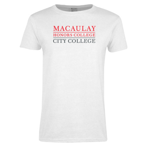 Womens White Short Sleeve Tee-Macaulay Honors College - City College