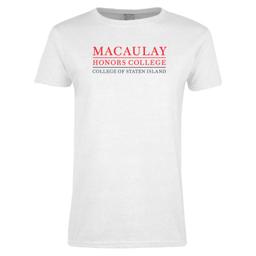 Womens White Short Sleeve Tee-Macaulay Honors College - College of Staten Island