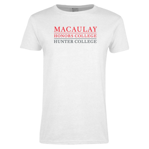 Womens White Short Sleeve Tee-Macaulay Honors College - Hunter College