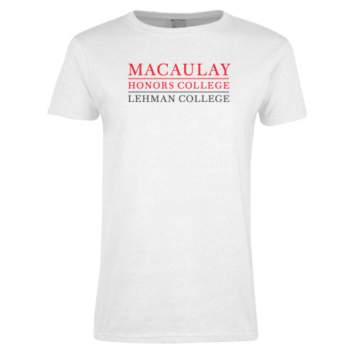Womens White Short Sleeve Tee-Macaulay Honors College - Lehman College