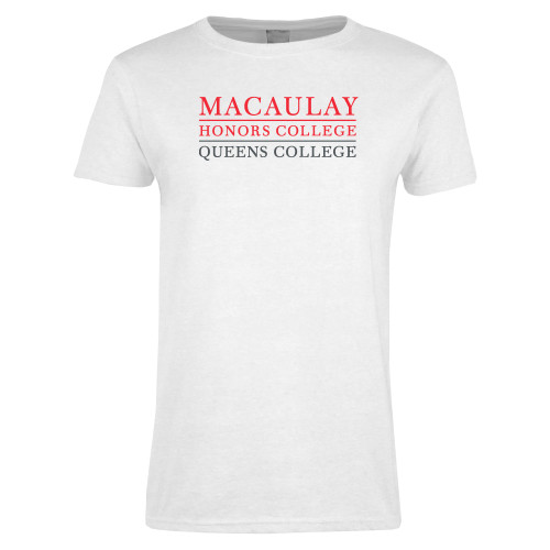 Womens White Short Sleeve Tee-Macaulay Honors College - Queens College
