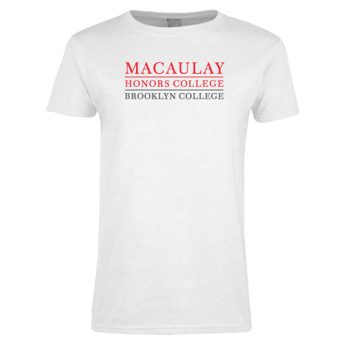Womens White Short Sleeve Tee-Macaulay Honors College - Brooklyn College