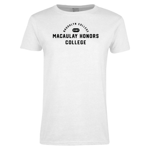 Womens White Short Sleeve Tee-CUNY Macaulay Honors College - Brooklyn College