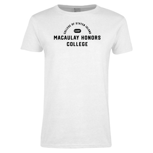 Womens White Short Sleeve Tee-CUNY Macaulay Honors College - College of Staten Island