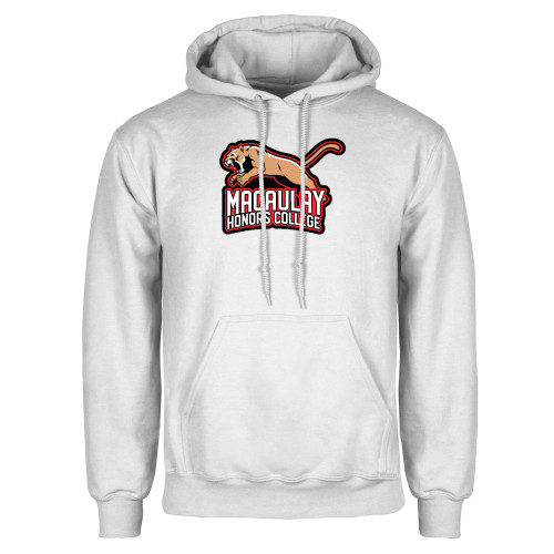 White Fleece Hoodie-Macaulay Mountain Lion