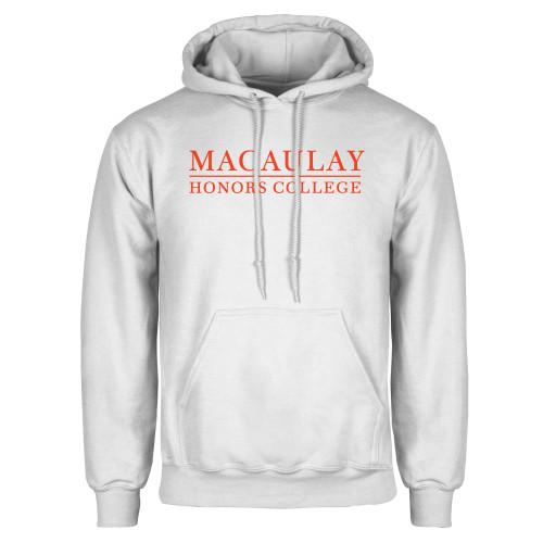 White Fleece Hoodie-Primary Mark