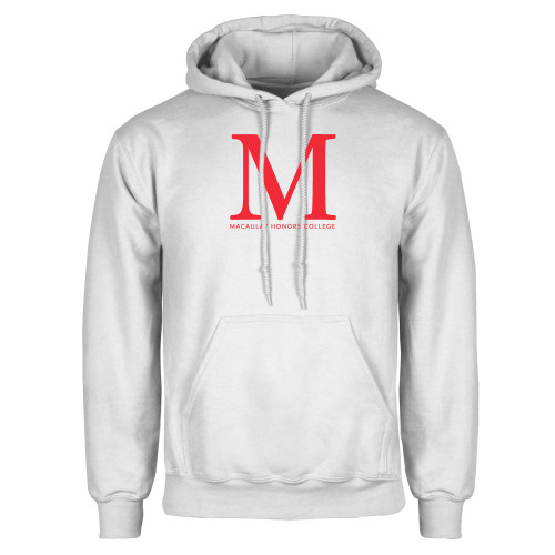 White Fleece Hoodie-Lettered Macaulay Honors