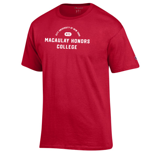 Champion Scarlet Red T Shirt-CUNY Macaulay Honors College - City University